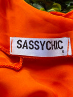 SassyChic Orange Strappy Bodycon Midi Dress
