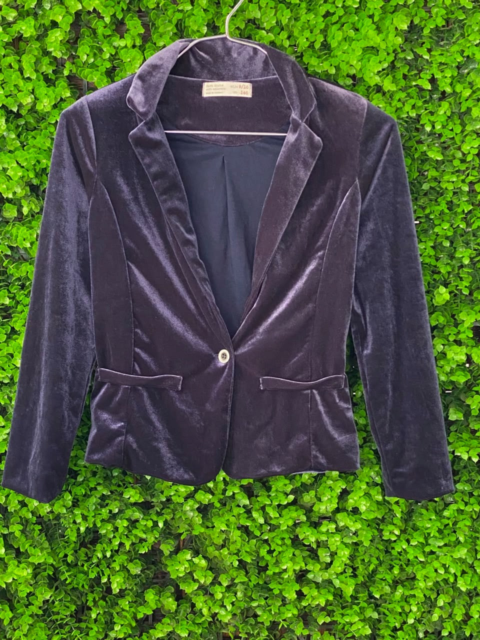 Zara Girls Plum Velvet Tailored Blazer