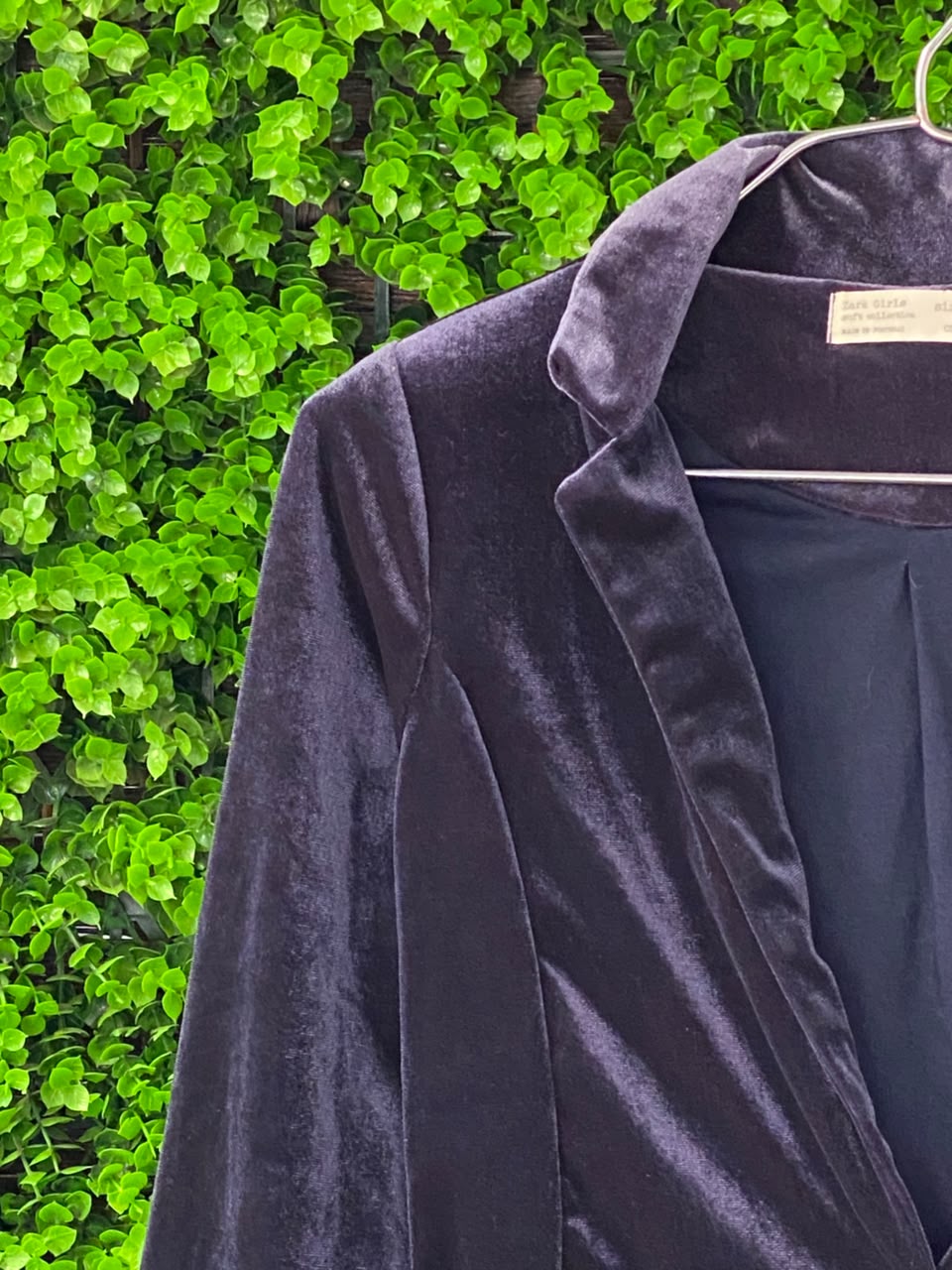 Zara Girls Plum Velvet Tailored Blazer