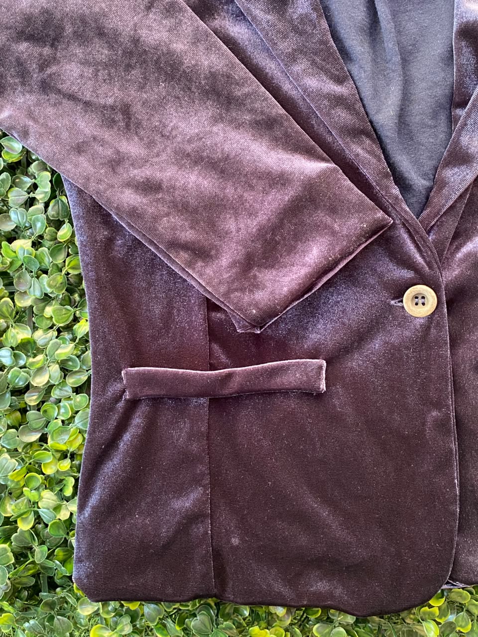 Zara Girls Plum Velvet Tailored Blazer