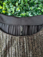 Black & Silver Metallic Pleated Top