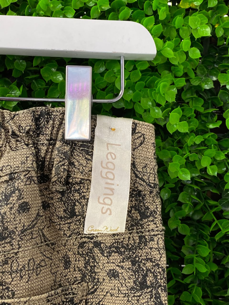 Beige Paisley Slim Trousers
