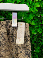 Beige Paisley Slim Trousers