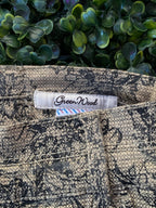 Beige Paisley Slim Trousers