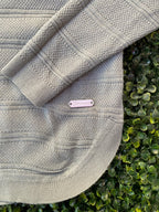 Silver Grey Fine-Knit Crew-Neck Sweater
