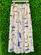 Ivory Abstract-Print Shirt & Midi Skirt Set