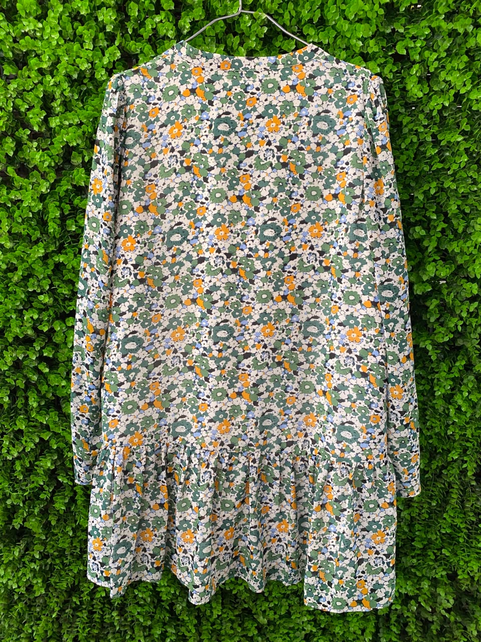 Ivory Ditsy Floral Peplum Blouse