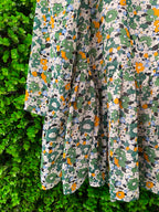 Ivory Ditsy Floral Peplum Blouse