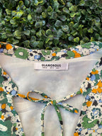 Ivory Ditsy Floral Peplum Blouse