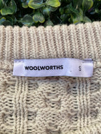 Woolworths Ivory Cable-Knit Sleeveless Vest