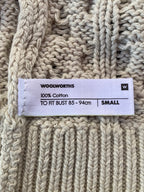 Woolworths Ivory Cable-Knit Sleeveless Vest