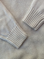 Ivory Quarter-Zip Knit Sweater