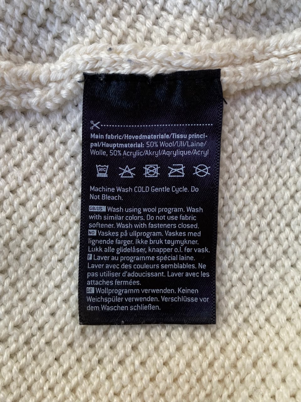 Ivory Quarter-Zip Knit Sweater