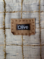 Olive Cream Check Boxy Top