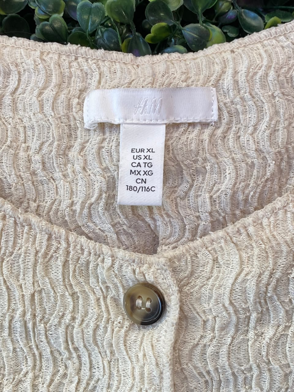 H&M Cream Button-Front Knit Vest