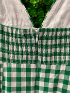 H&M Green & White Gingham Pinafore Mini Dress