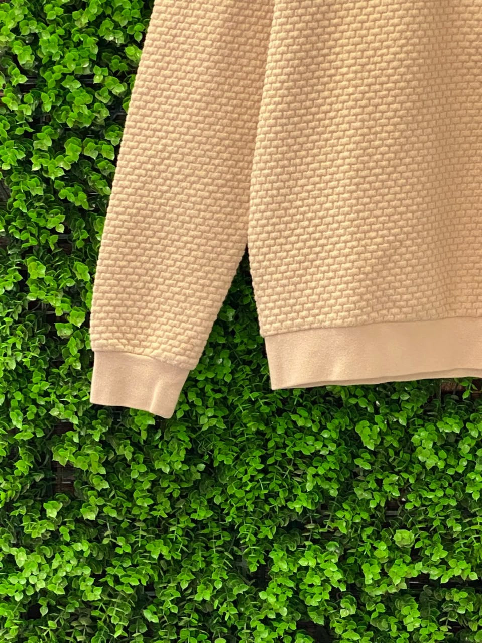 Camel Textured Crew-Neck Sweater