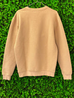 Camel Textured Crew-Neck Sweater