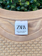 Camel Textured Crew-Neck Sweater