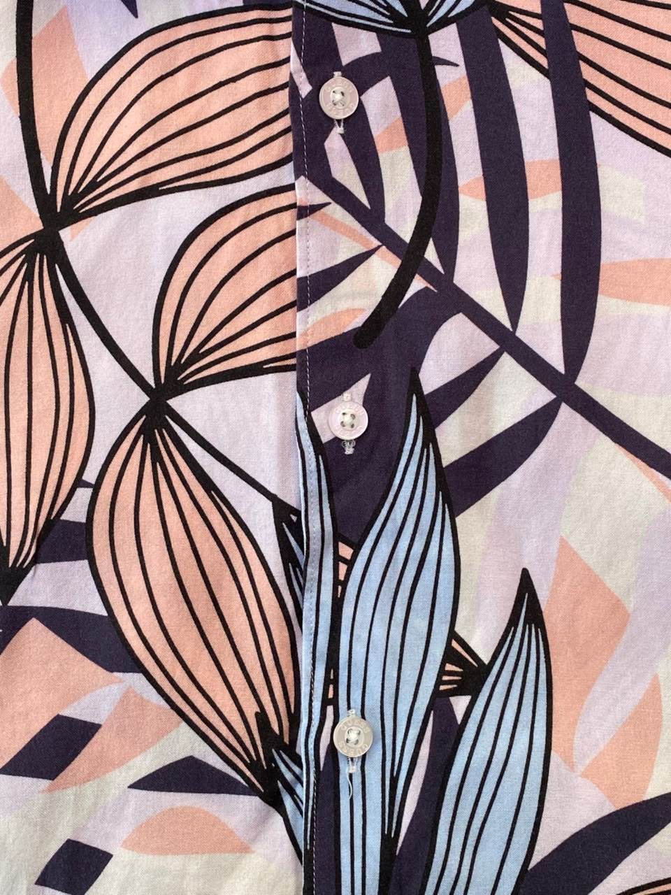 Ivory Abstract Botanical Short-Sleeve Shirt