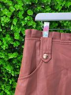 Dusty Rose Pleated-Hem Mini Skirt