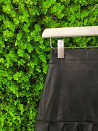 Black Faux-Leather Pleated Mini Skirt