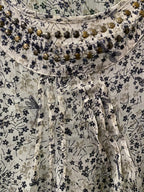 Cream Floral Frill Hem Top
