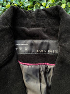 Black Velvet Single-Button Blazer