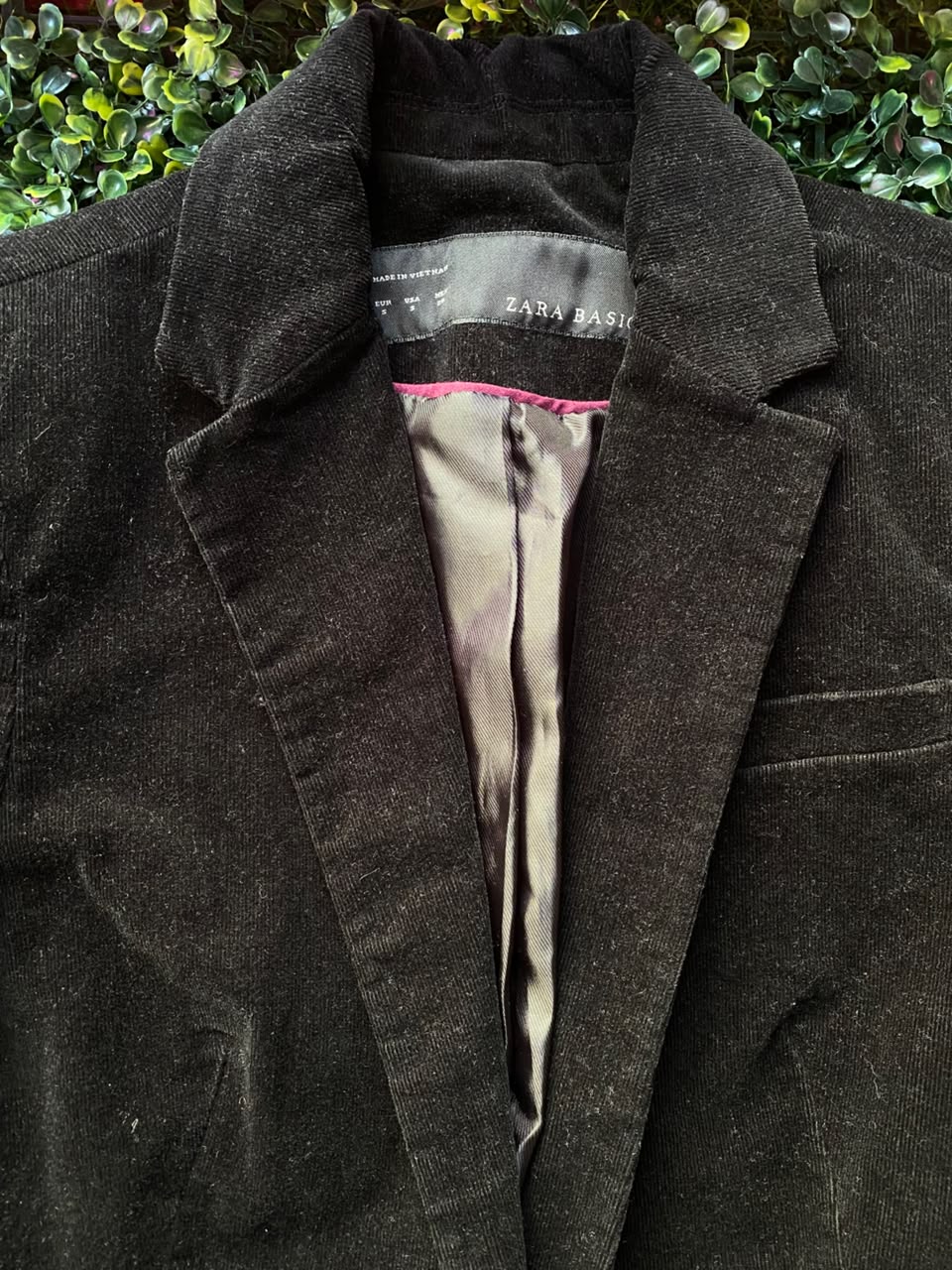 Black Velvet Single-Button Blazer