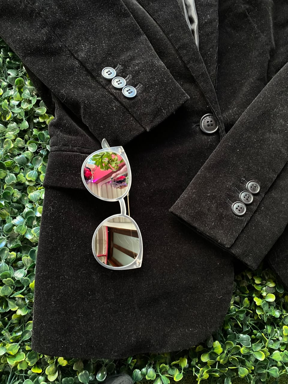 Black Velvet Single-Button Blazer
