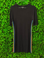 Topshop Black Rainbow-Side-Stripe T-Shirt Dress