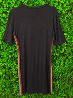 Topshop Black Rainbow-Side-Stripe T-Shirt Dress
