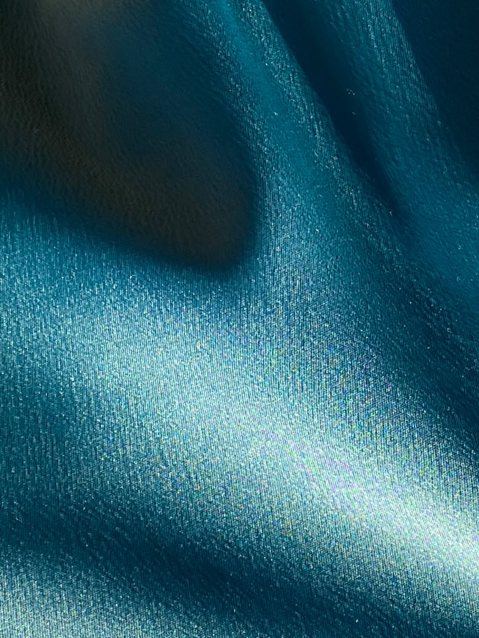 Deep Teal Satin Wrap Blouse
