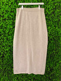 Country Road Taupe Metallic Knit Midi Skirt