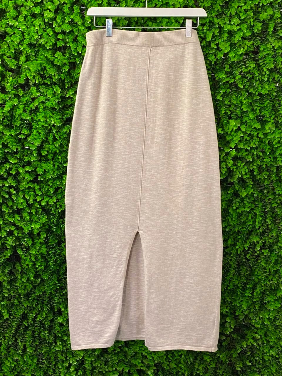 Country Road Taupe Metallic Knit Midi Skirt