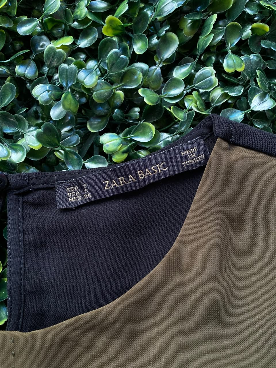 Black Beige & Olive Colour-Block T-Shirt