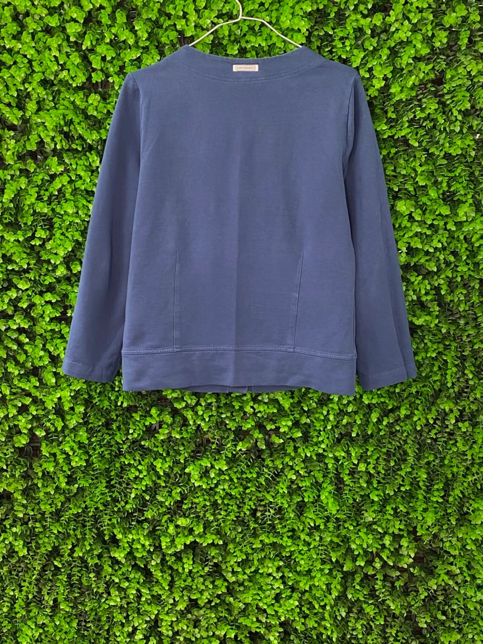 Dusty Blue Button-Front Cardigan