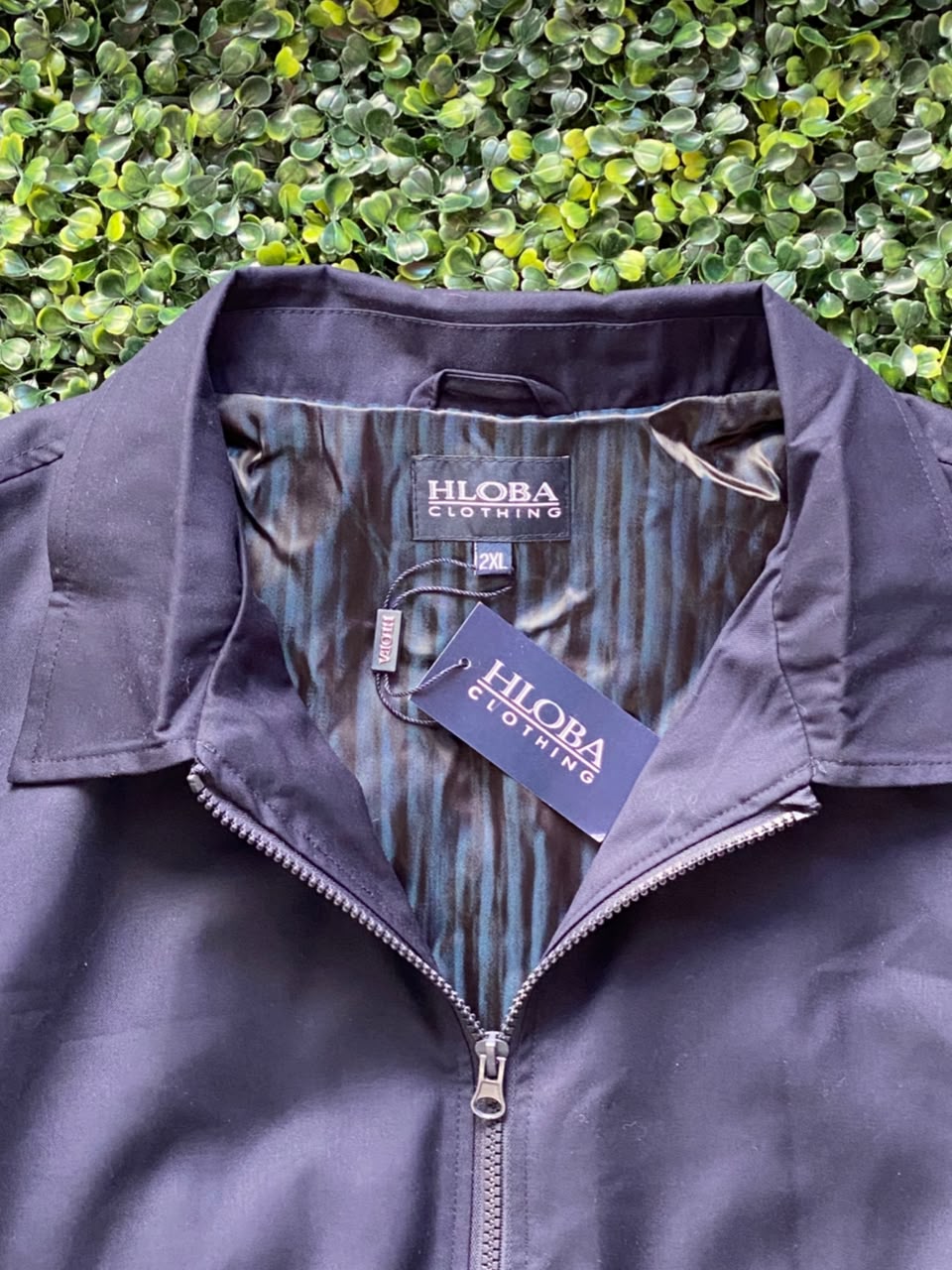 HLOBA Navy Zip-Front Lightweight Jacket
