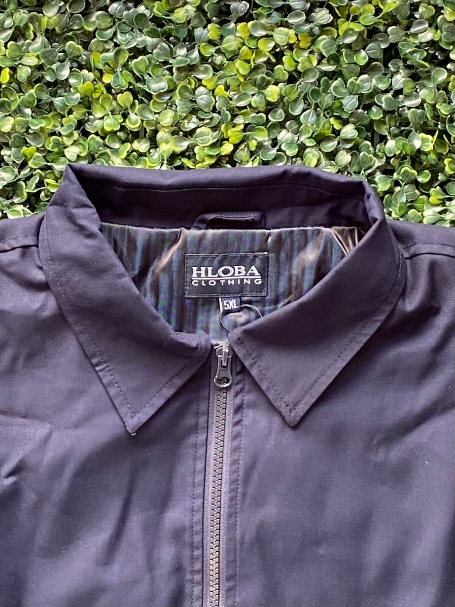 HLOBA Navy Zip-Front Lightweight Jacket
