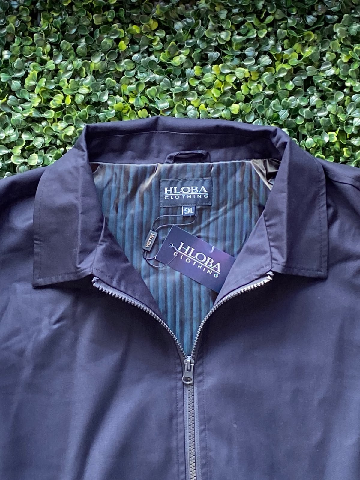 HLOBA Navy Zip-Front Lightweight Jacket