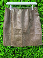 Faux Leather Taupe Mini Skirt