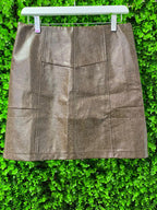 Faux Leather Taupe Mini Skirt
