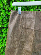 Faux Leather Taupe Mini Skirt