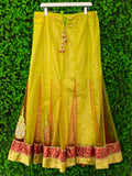 Chartreuse Embroidered Traditional Maxi Skirt