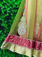 Chartreuse Embroidered Traditional Maxi Skirt