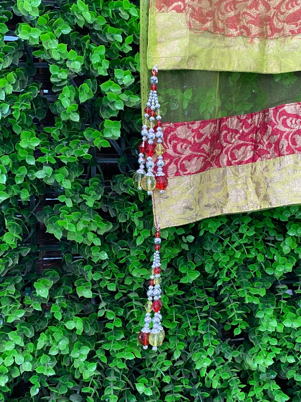Chartreuse Embroidered Traditional Maxi Skirt