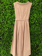 Stone Belted Sleeveless Midi Dress