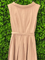 Stone Belted Sleeveless Midi Dress