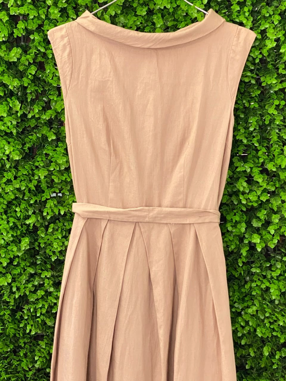 Stone Belted Sleeveless Midi Dress