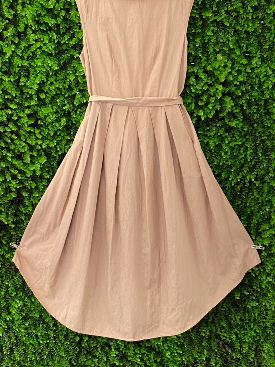 Stone Belted Sleeveless Midi Dress